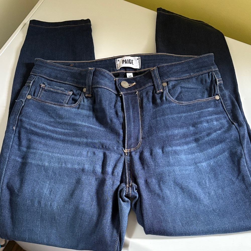 Paige Dark Wash Verdugo Ankle Jeans Size 30